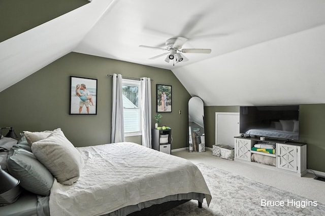 920 Graceland St NE, Grand Rapids, MI 49505 - bedroom featuring vaulted ceiling, carpet flooring, and a ceiling fan