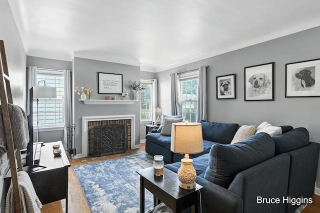 920 Graceland St NE, Grand Rapids, MI 49505 - living room with a fireplace and wood finished floors