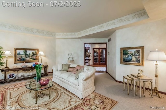 31085 Estate Woods Ct, Farmington Hills, MI 48331 - living room featuring baseboards and carpet flooring