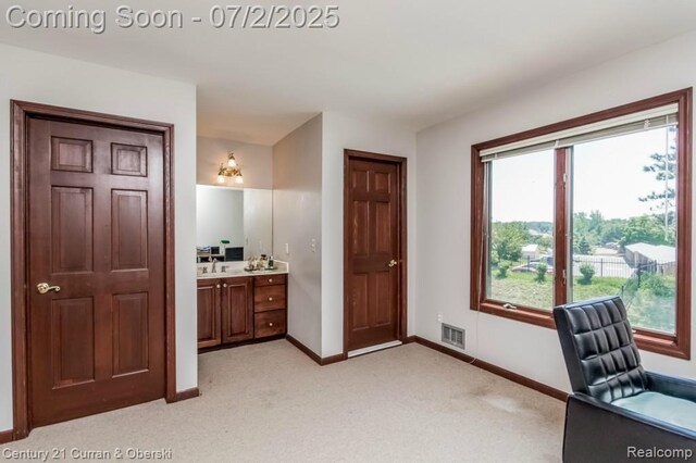 31085 Estate Woods Ct, Farmington Hills, MI 48331 - home office featuring baseboards and light colored carpet