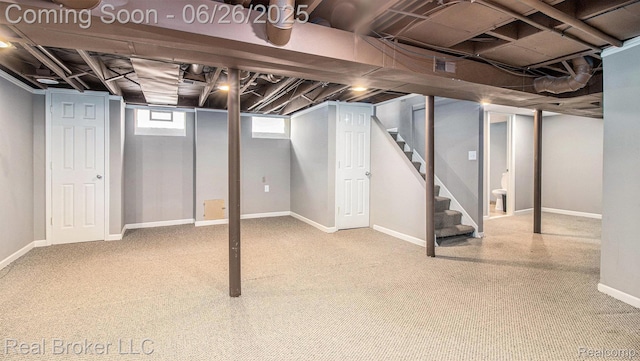 9269 Hubert Ave, Taylor, MI 48101 - basement featuring stairs and carpet