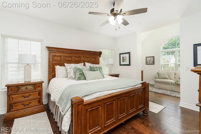 182 Fairhill Way, Howell, MI 48843 - bedroom featuring dark wood-type flooring and ceiling fan