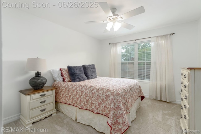 182 Fairhill Way, Howell, MI 48843 - bedroom with light colored carpet and a ceiling fan