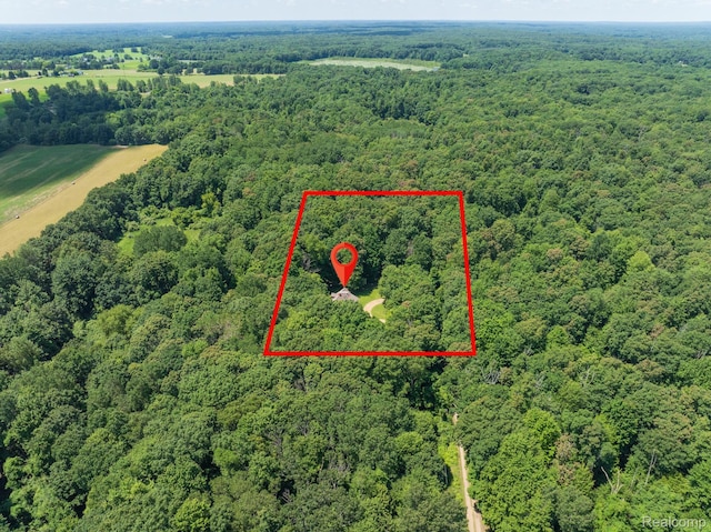 2931 N Lake Pleasant Rd, Attica, MI 48412 - aerial view of property and surrounding area featuring property boundaries highlighted