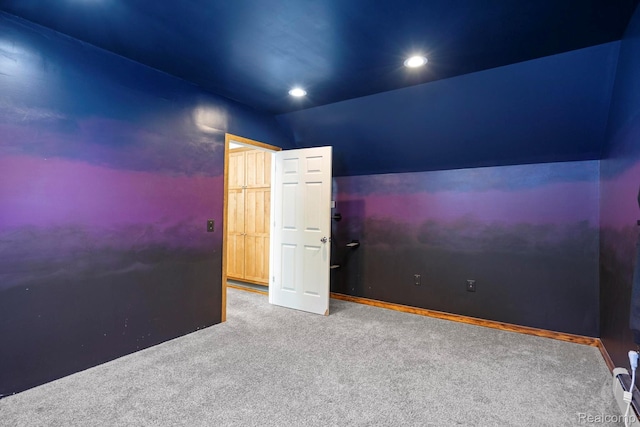 2931 N Lake Pleasant Rd, Attica, MI 48412 - bonus room featuring carpet flooring, recessed lighting, and vaulted ceiling