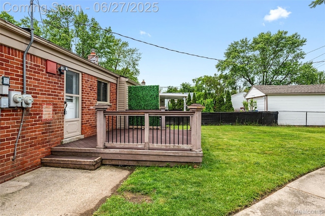 8639 Alper St, Westland, MI 48185 - view of yard with a wooden deck