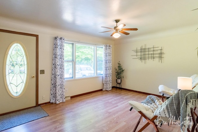 3541 Orshal Rd, Whitehall, MI 49461 - entryway with ceiling fan and light wood-style floors