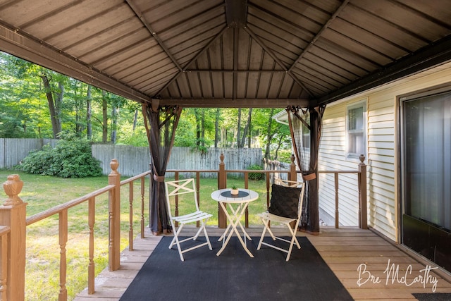 3541 Orshal Rd, Whitehall, MI 49461 - deck featuring a gazebo and a fenced backyard
