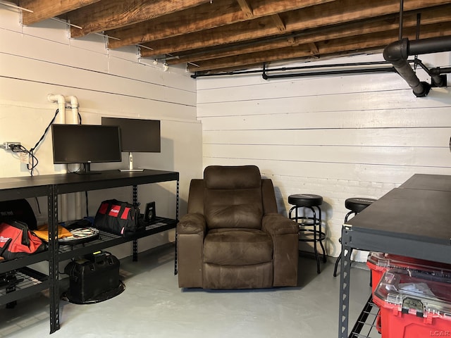 950 College Ave, Adrian, MI 49221 - basement featuring wood walls