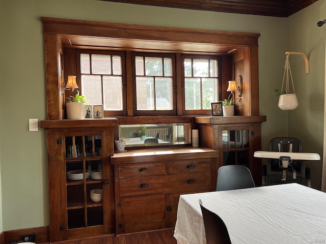 950 College Ave, Adrian, MI 49221 - dining area with dark wood finished floors