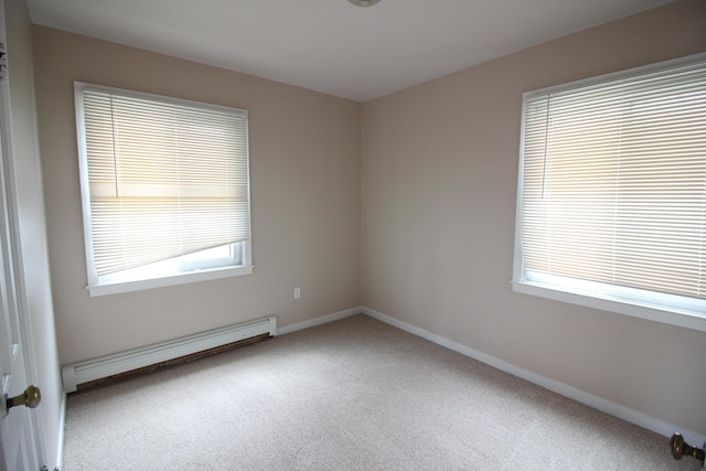 22779 Almond Ave, Eastpointe, MI 48021 - unfurnished room with a baseboard radiator, carpet, and plenty of natural light