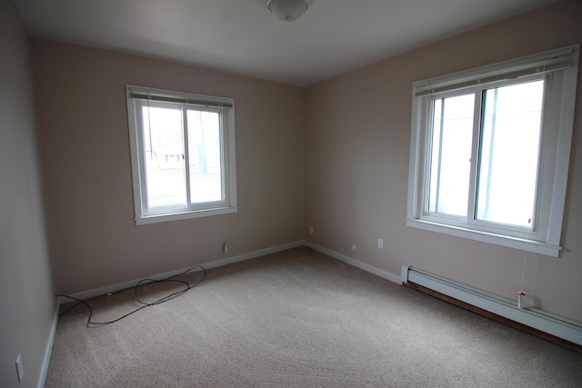 22779 Almond Ave, Eastpointe, MI 48021 - spare room featuring a baseboard heating unit and carpet flooring
