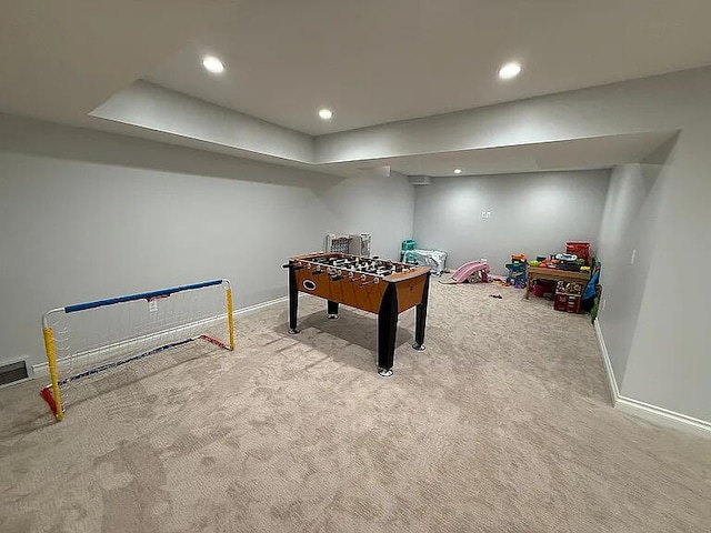 8255 Shady Brook Ln, Flushing, MI 48433 - rec room with carpet floors and recessed lighting