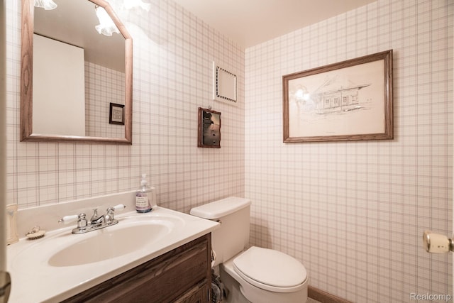 2732 Winter Park Ct, Rochester Hills, MI 48309 - half bath with vanity and wallpapered walls