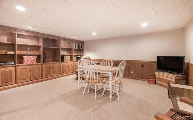 2732 Winter Park Ct, Rochester Hills, MI 48309 - dining area featuring wainscoting, light colored carpet, and recessed lighting