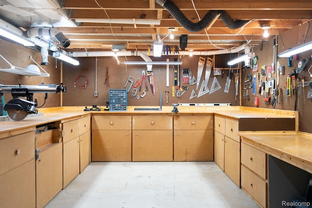 2732 Winter Park Ct, Rochester Hills, MI 48309 - basement featuring a workshop area and a sink