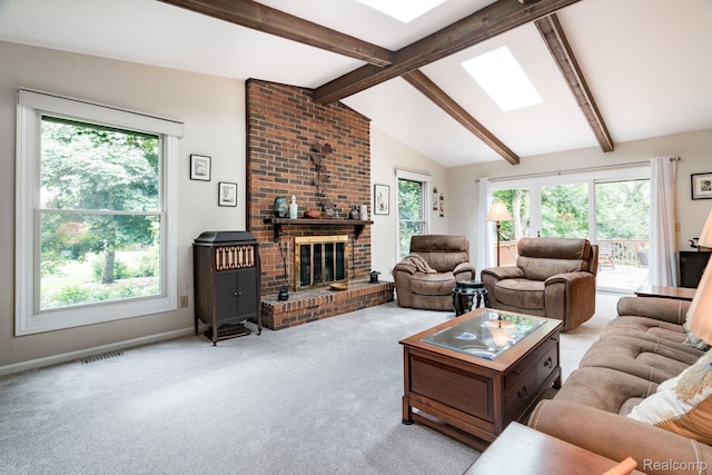 2732 Winter Park Ct, Rochester Hills, MI 48309 - living area featuring plenty of natural light, carpet flooring, and a fireplace