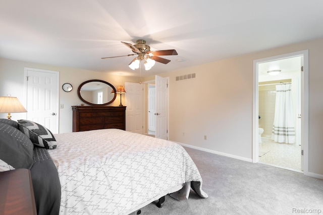 2732 Winter Park Ct, Rochester Hills, MI 48309 - bedroom featuring carpet floors, a ceiling fan, and connected bathroom