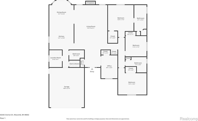 53242 Clarion Dr, Macomb, MI 48042 - view of floor plan / room layout