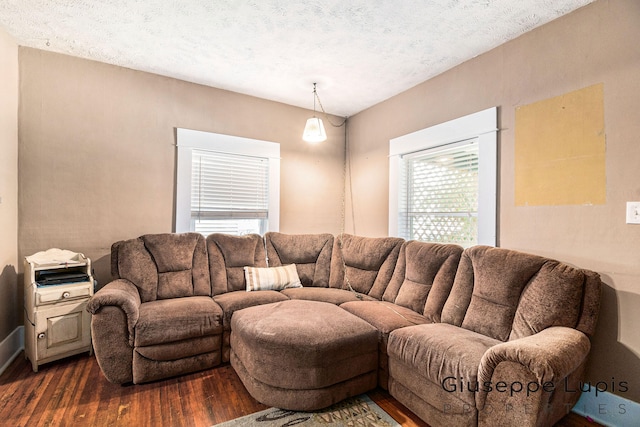 612 Norman St, Lansing, MI 48910 - living room with dark wood-type flooring and baseboards