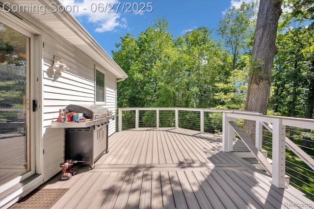 1522 Oregon Ct, Waterford, MI 48327 - wooden deck featuring a grill