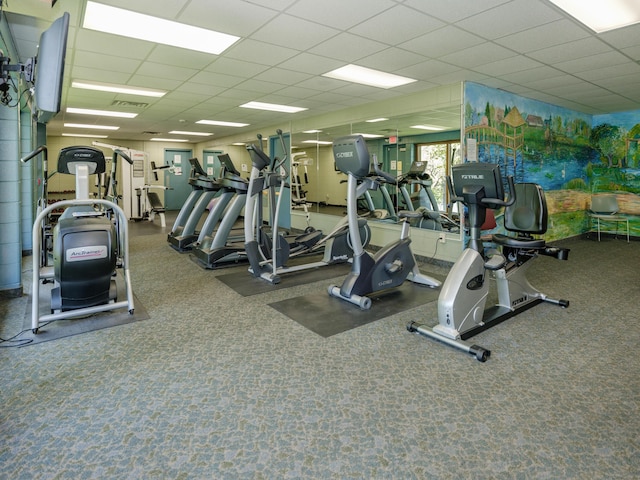 4040 Greenleaf Cir Unit 108, Kalamazoo, MI 49008 - gym featuring a drop ceiling