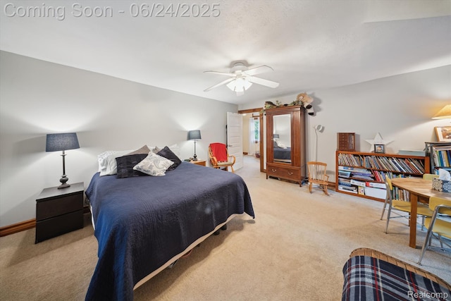 8450 Rosbolt Rd, Willis, MI 48191 - bedroom with light carpet and ceiling fan