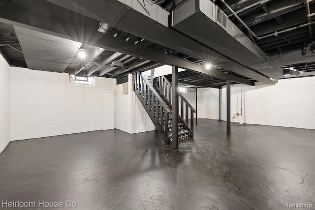 2718 Hubbard St, Dearborn, MI 48124 - below grade area with stairway and concrete block wall