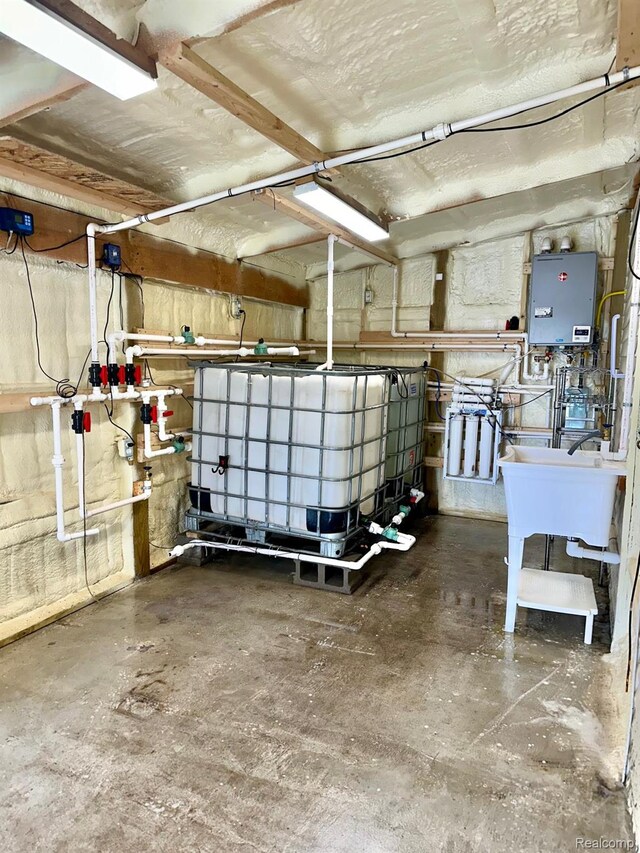 4502 E Wilkinson Rd, Owosso, MI 48867 - garage featuring tankless water heater