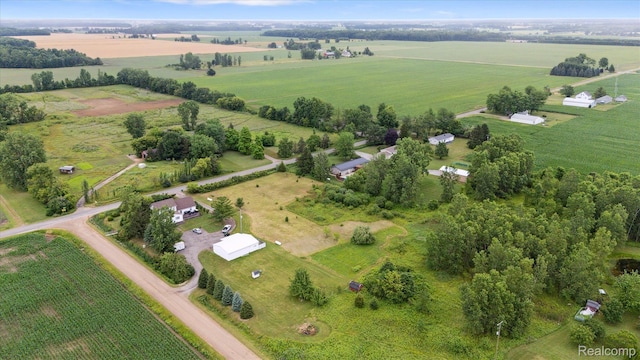 4502 E Wilkinson Rd, Owosso, MI 48867 - aerial view of property and surrounding area featuring rural landscape and rows of crops