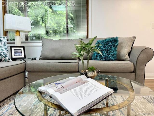 2526 Genes Dr, West Bloomfield, MI 48326 - living room with wood finished floors and baseboards