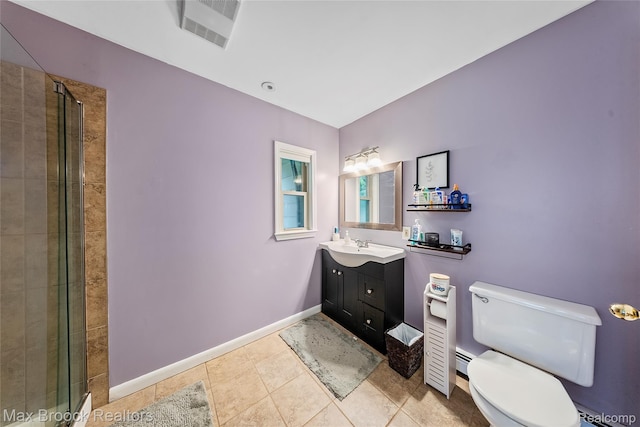 888 Mallock Rd, White Lake, MI 48386 - full bath featuring vanity, tiled shower, and tile patterned floors