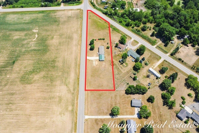 3516 140th Ave, Hamilton, MI 49419 - aerial view of sparsely populated area featuring property parcel outlined