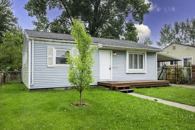 241 Dakota Ave, Ypsilanti, MI 48198 - rear view of property featuring a deck and a chimney