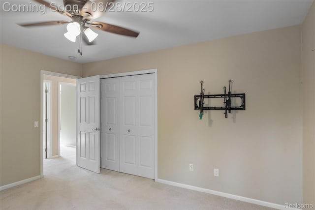 17601 Rolling Woods Cir, Northville, MI 48168 - unfurnished bedroom featuring carpet flooring, a closet, and ceiling fan