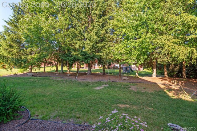 17601 Rolling Woods Cir, Northville, MI 48168 - view of grassy yard with a playground