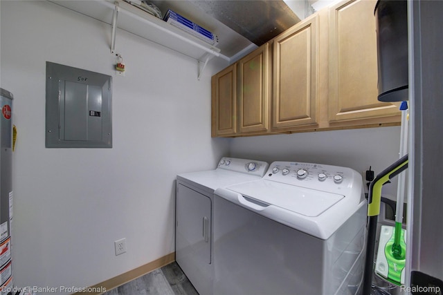 2635 Greenstone Blvd Unit 508, Auburn Hills, MI 48326 - washroom with electric panel, washer and dryer, cabinet space, and wood finished floors