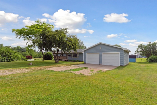 12350 S Butternut Ave, Sand Lake, MI 49343 - view of front of property featuring a front lawn and driveway