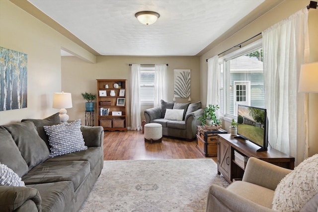 12350 S Butternut Ave, Sand Lake, MI 49343 - living area featuring healthy amount of natural light and wood finished floors