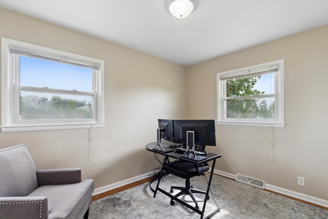 12350 S Butternut Ave, Sand Lake, MI 49343 - office space with baseboards and wood finished floors