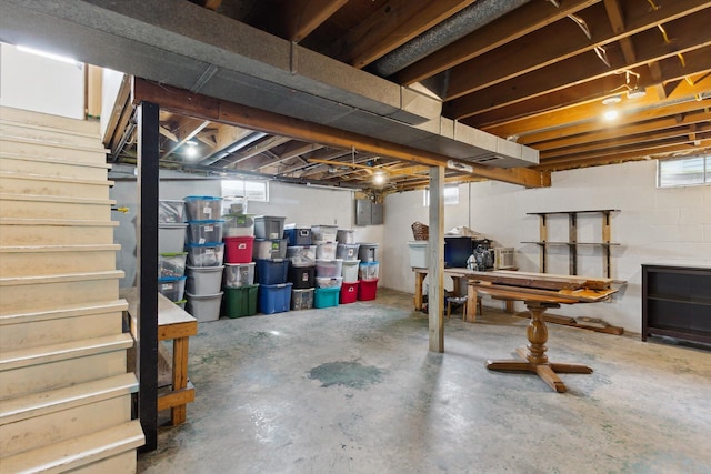 12350 S Butternut Ave, Sand Lake, MI 49343 - basement featuring stairs and electric panel