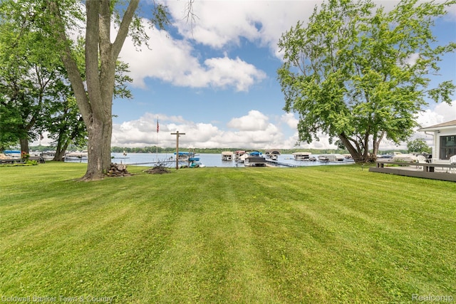 11729 Algonquin Dr, Pinckney, MI 48169 - view of green lawn with a water view