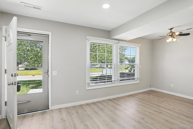 3043 Oakridge Ct, Lake Orion, MI 48360 - entryway with wood finished floors, a ceiling fan, and recessed lighting