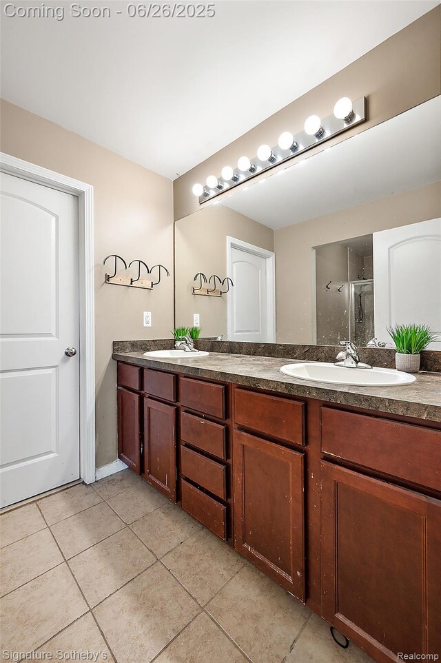 2155 Canal St, Commerce Twp, MI 48382 - full bath featuring tile patterned flooring, double vanity, and a shower