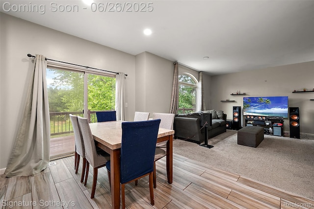 2155 Canal St, Commerce Twp, MI 48382 - dining space with wood finish floors, plenty of natural light, and recessed lighting