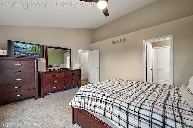 2155 Canal St, Commerce Twp, MI 48382 - carpeted bedroom featuring lofted ceiling and a ceiling fan