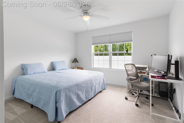 10001 Swan Lake Cir, Ypsilanti, MI 48197 - carpeted bedroom with an office area and a ceiling fan