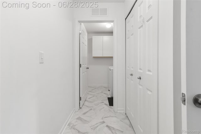 10001 Swan Lake Cir, Ypsilanti, MI 48197 - hall with light marble finish floors and baseboards