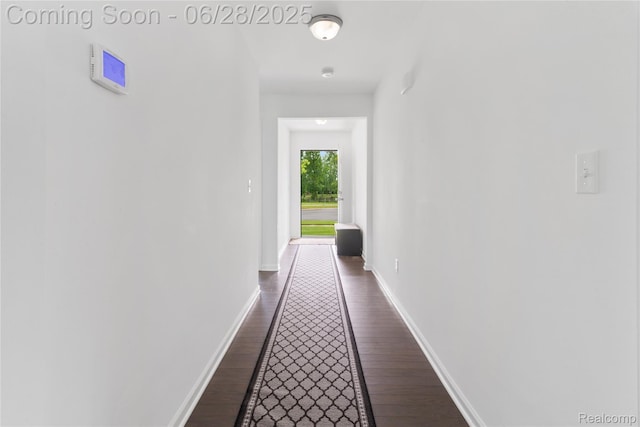 10001 Swan Lake Cir, Ypsilanti, MI 48197 - hall with dark wood-style flooring