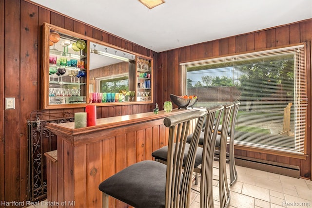 19100 Coral Gables St, Southfield, MI 48076 - indoor dry bar with wooden walls and stone finish floors